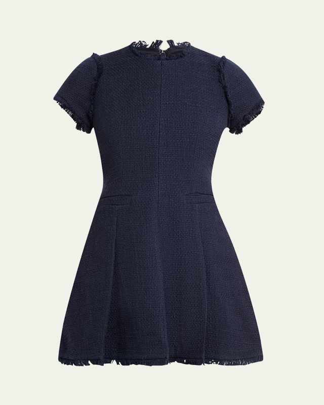 Nova Cotton Boucle Pleated Mini Dress